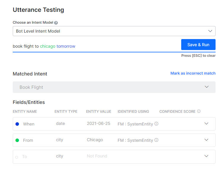 Utterance Testing