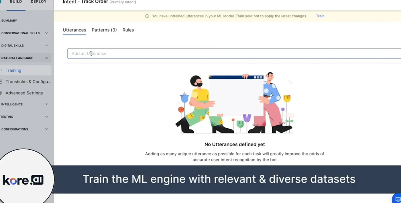 Train the ML engine with relevant and diverse datasets